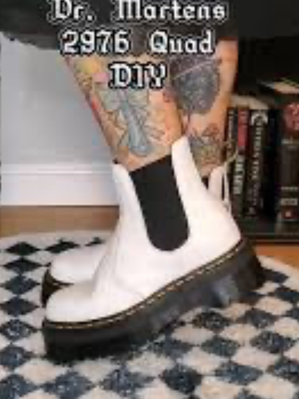 Dr Martens 2976 White Smooth Leather Platform Chelsea Boots Size 9 Women 8 Men
